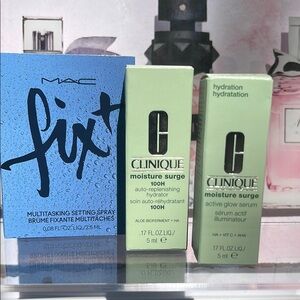 🧳🌍Clinique Moisture Surge /Glow Serum and MAC Fix+ Set NWT .3 pieces‼️